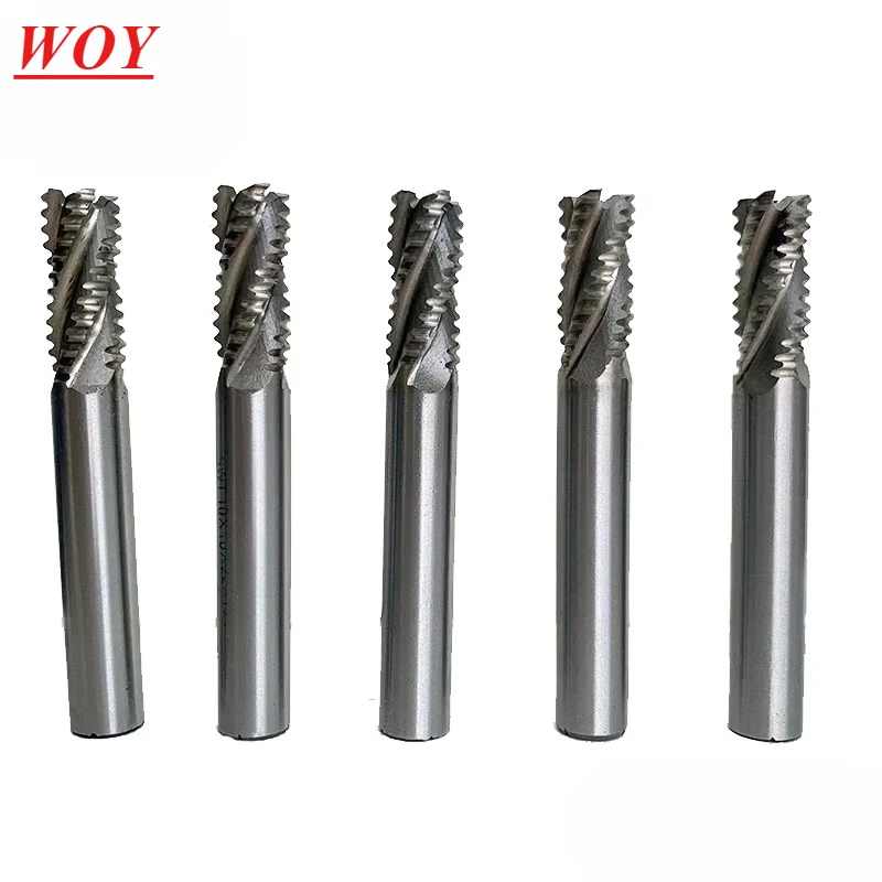 WOY Roughing End Mill HSS Cutters 4 Flute 5mm to 45mm Saw Blade Metal Machining Inch & Iso 6mm 8mm 10mm 12mm 16mm