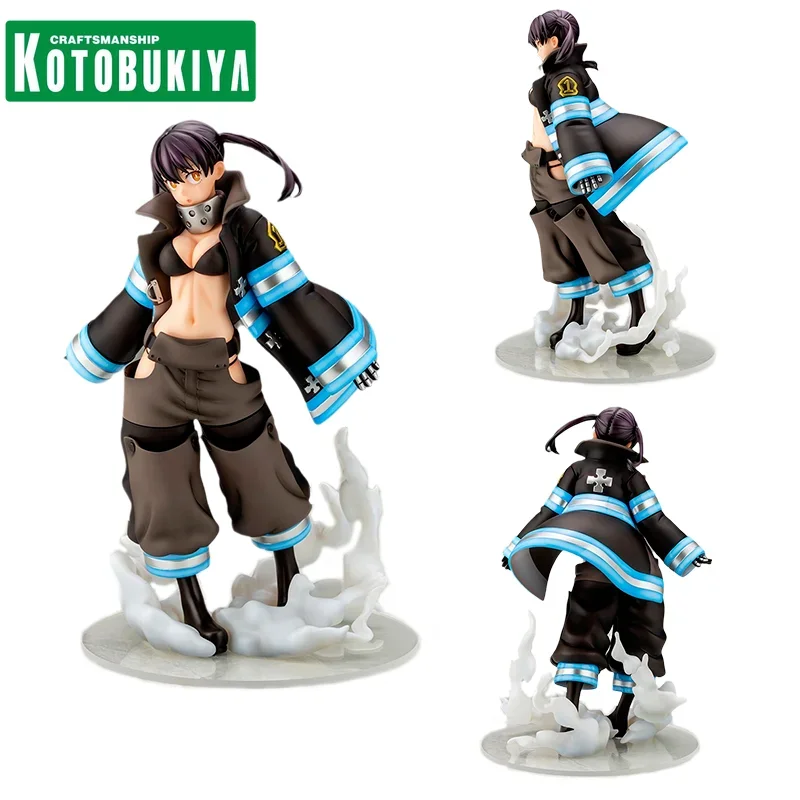 KOTOBUKIYA Original Anime Figure Enn Enn No Shouboutai ARTFX J Kotatsu Tamaki Action Figures Collectible Model Gift for Children