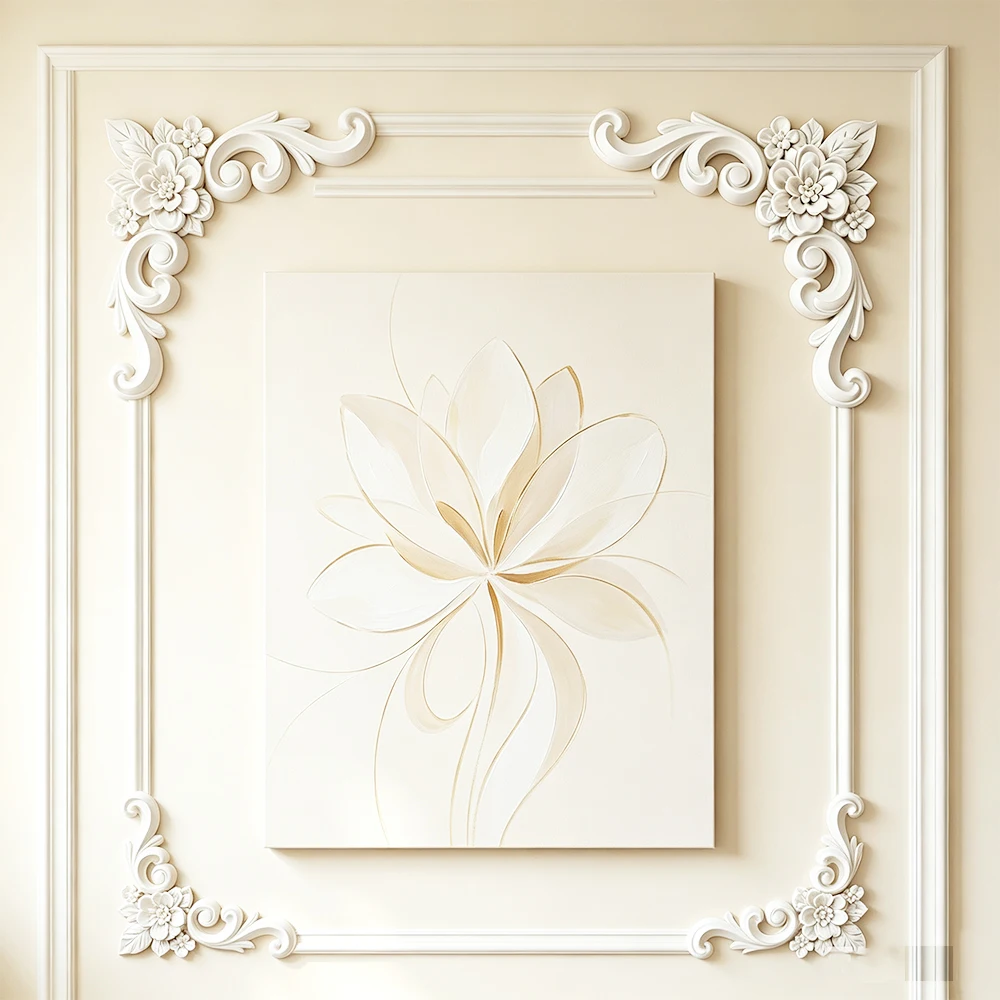 Various French Style PU Ceiling Corner Molding Floral Decorative Wall Trim Panels, Medallion for Ceiling Wainscoting Home Decor
