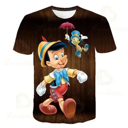 2024 New Cartoon T-Shirts Pinocchio Anime 3D Print Men Women Fashion T Shirt Boy Girl Tees Tops Clothing ﻿