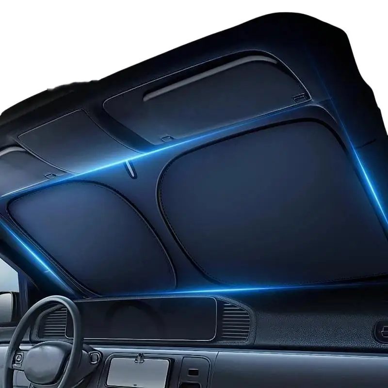 1 Stück Sonnenschutz für die Vorderseite, Sommer-Fensterblende, Schutz für das Auto, faltbare Sonnenblende, kühler UV-Schutz, Zubehör. – Detail 6