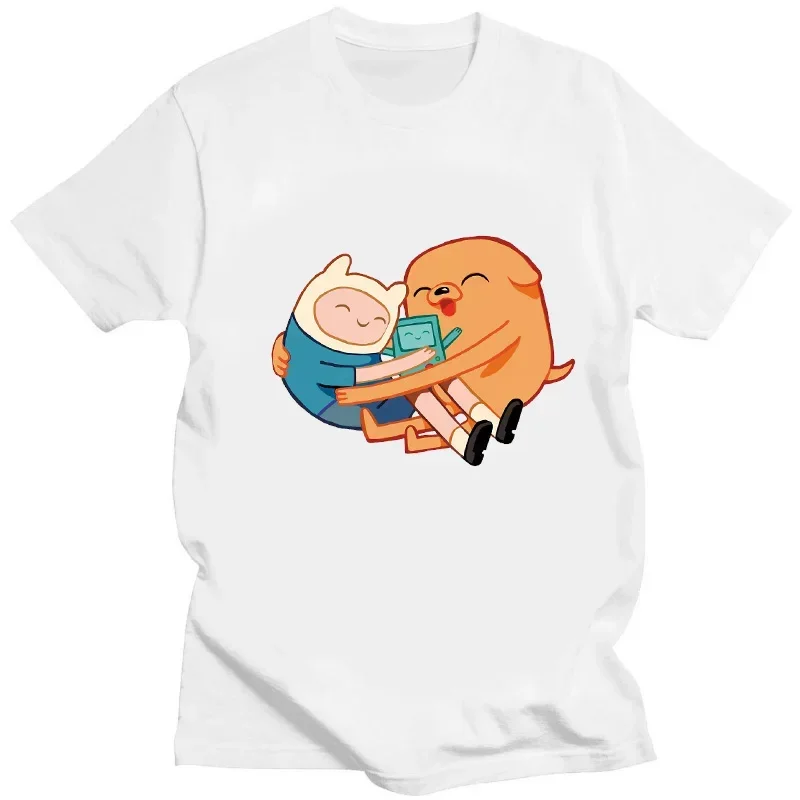 Camisetas con estampado de dibujos animados de Adventure Time hombres moda Harajuku, cómics creativos, camisetas geniales