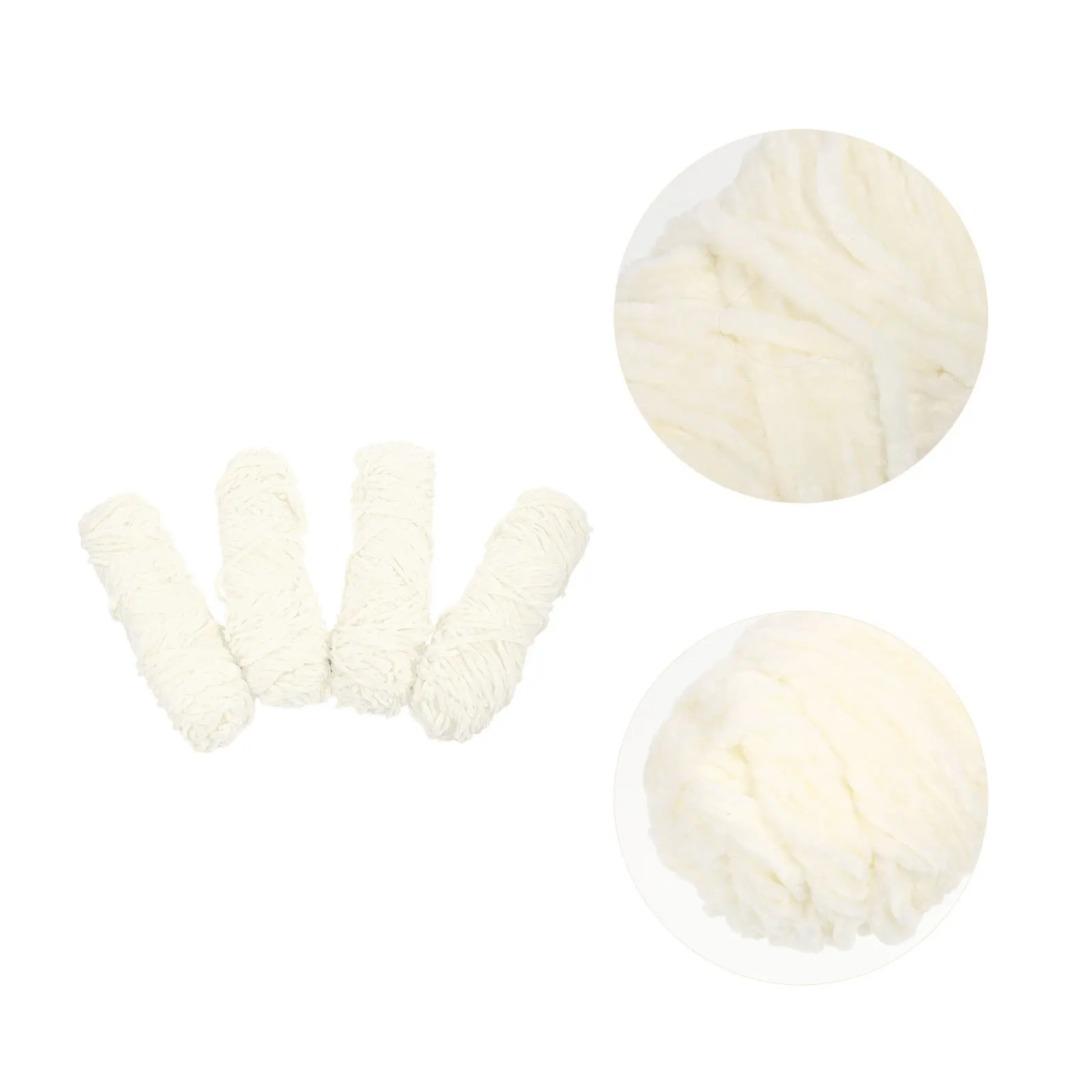 

4Pcs Premium Chenille Wool DIY Knitting Thread Soft Wool Yarn for Scarves Hats Hand Crocheted Material Thread Material