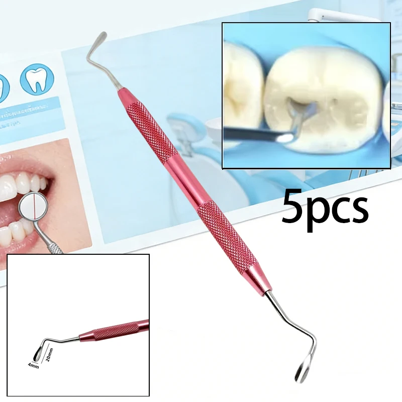 

5pcs Dental Resin Filling Spatula Stainless Steel Double-Ended Anti-Slip Handle for Composite Resin Shaping Dental Lab Tools