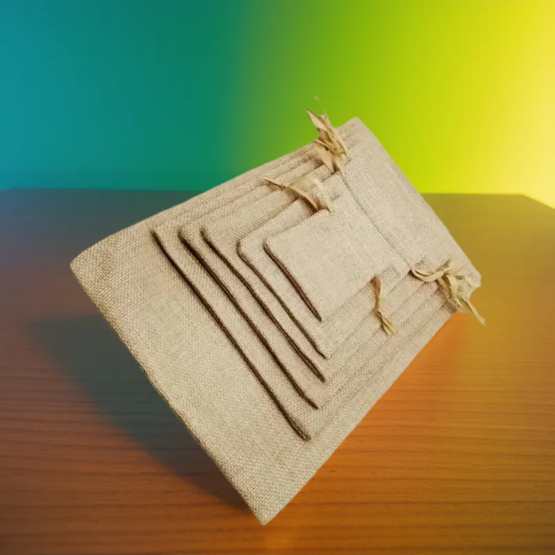 

10Pcs Birthday Goodie Candy Packaging Jute Bags Burlap Sachet Pouch Drawstring Storage Sack Hessian Linen Christmas Display