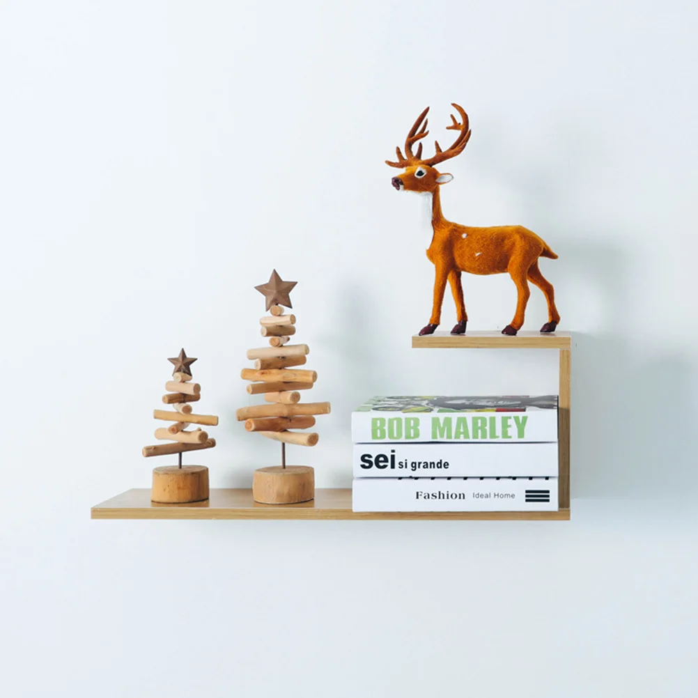 

Creative Wood Craft Christmas Tree Decor Small Size Festive Atmosphere Ornament for Home Office Window Shelf Fireplace Mantle