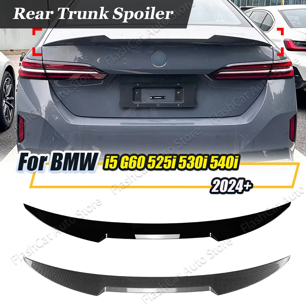 

For BMW 5 Series I5 G60 M60 Carbon Car Rear Trunk Roof Spoiler M4 Style Tail Wing Tuning Trunk Lid Exterior Trim 525i 530i 2024+