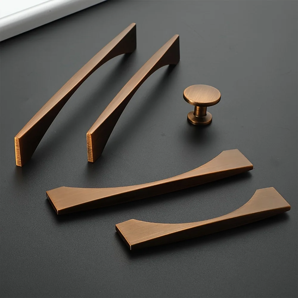 1 Stück moderne nordische einfache Stil Zinklegierung Schrankgriffe und Knöpfe gebürstete Bronze-Finish Möbelbeschläge Schranktürgriffe
