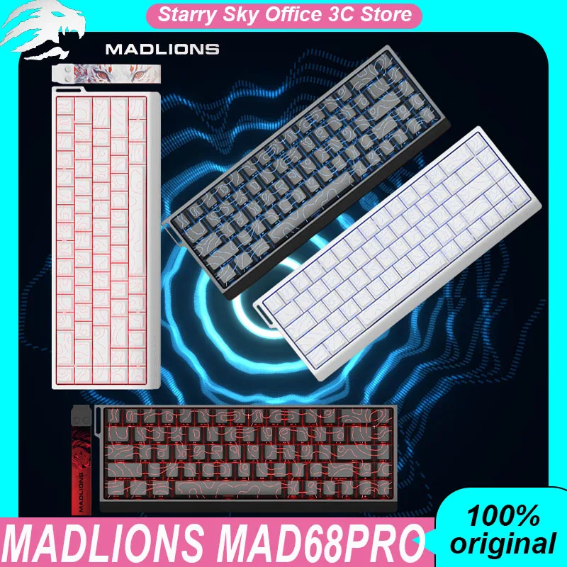 Madlions Mad68pro Esports Magnetic Axis Keyboard Aluminum Alloy 0.01 Accuracy Quick Trigger 8k Low Latency Custom Gamer Keyboard