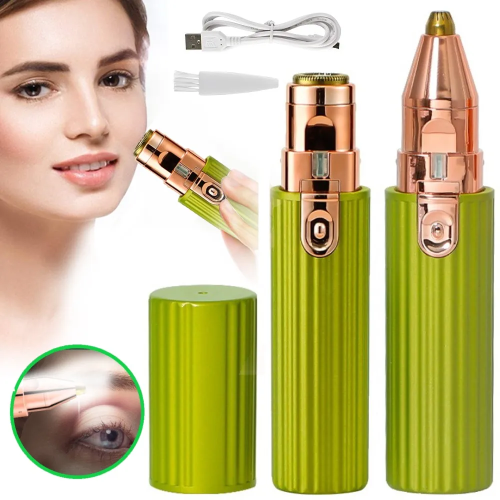 

2 in 1 Electric Eyebrow Trimmer Makeup Painless Eye Brow Epilator Mini Shaver Razors Portable Facial Hair Remover Women depilato