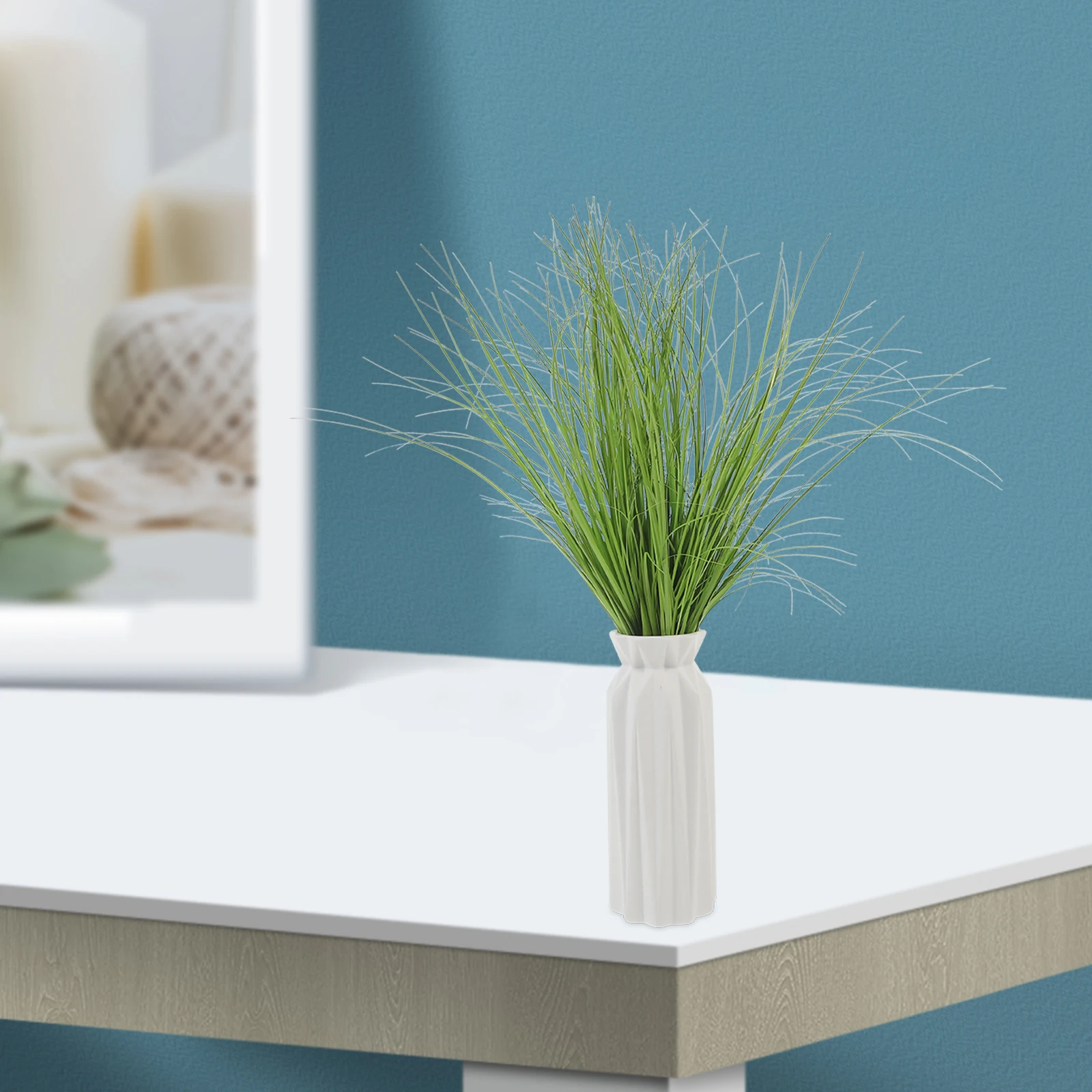 

8pcs Simulation Grass 40cm Spring Color Lifelike Artificial Plants Decorative Faux Plants Home Decor Indoor Faux Greenery