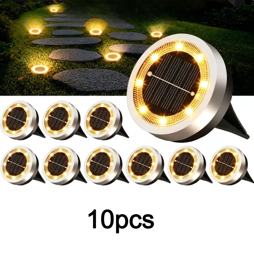 Efficient Waterproof Solar Ground Lights - 10 Pack For Garden & Pathway For Home Garden Lawn Yard Decoration ﻿