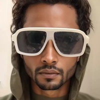 Large Frame Glasses - Fashionable Sunglasses Suitable for Party Activities and Street Photography Durable PC Material