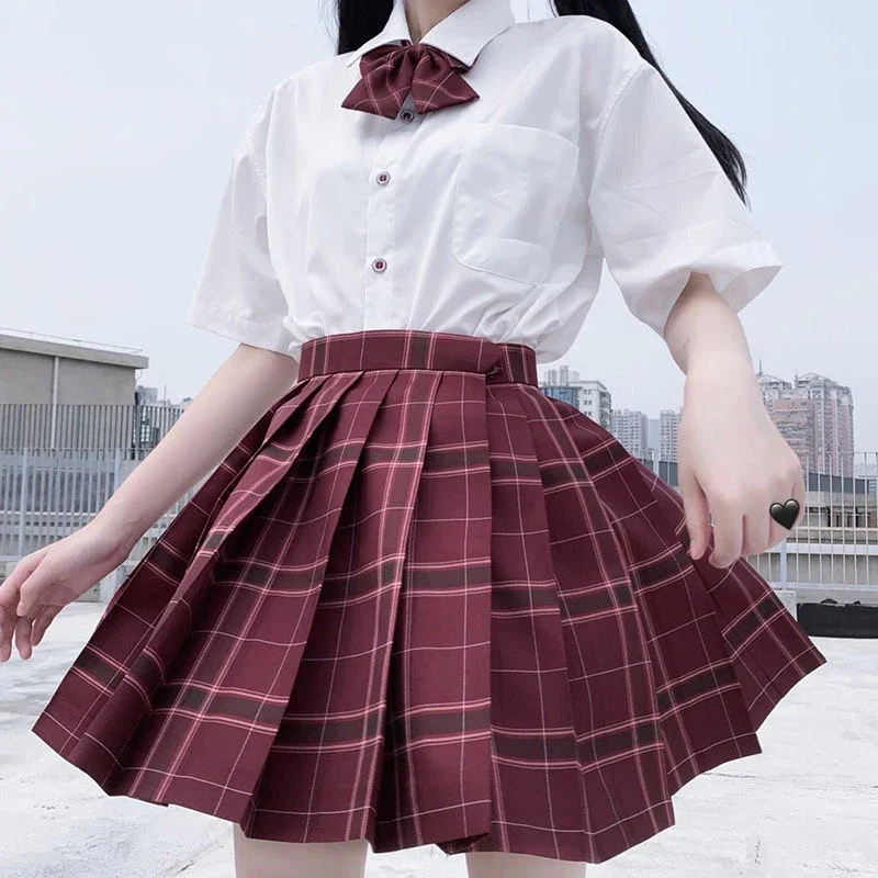 

2025 School Girl Japanese Uniform Suit JK Uniform Sailor Seifuku Skirt Set Plaid Skirt Set Student Pleated Skirt School Clothes