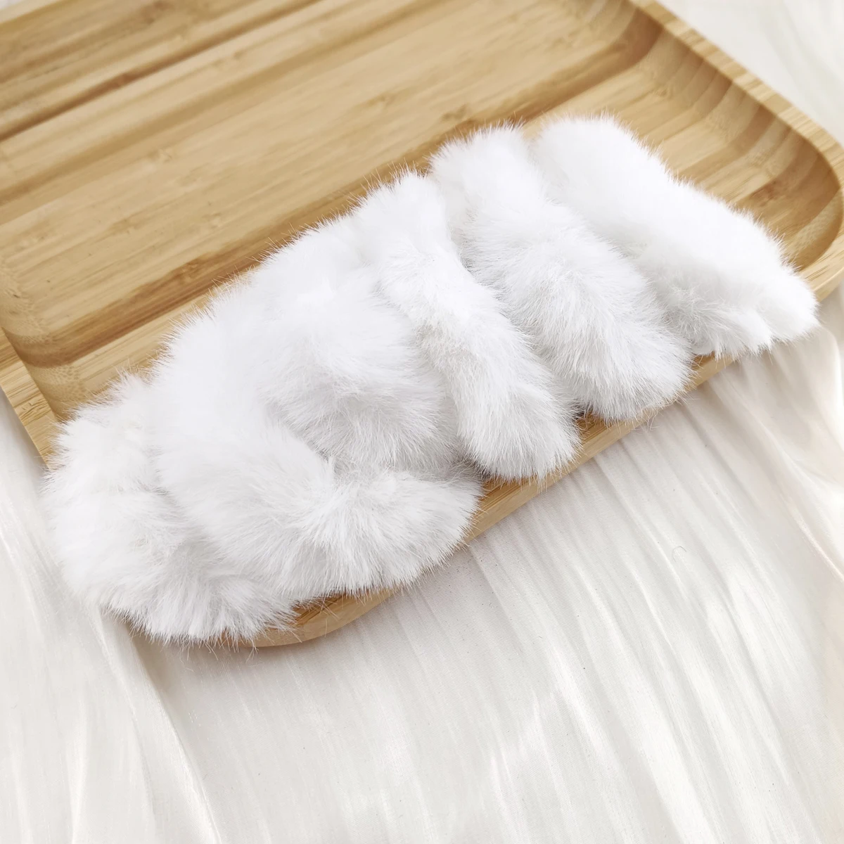 Winter White Rabbit Fur Hair Rope Cute Plush Hair Ties Scrunchies Fashion Girl Elastic Ponytail Holder Rubber Band Women Hair Ac — zdjęcie 7