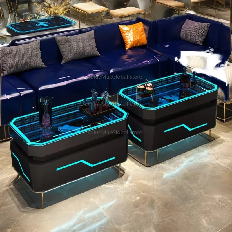 Diseño de mesa cuadrada LED de moda para apartamento, sótano, bodega, club nocturno y hogar, cóctel, muebles iluminados a la venta