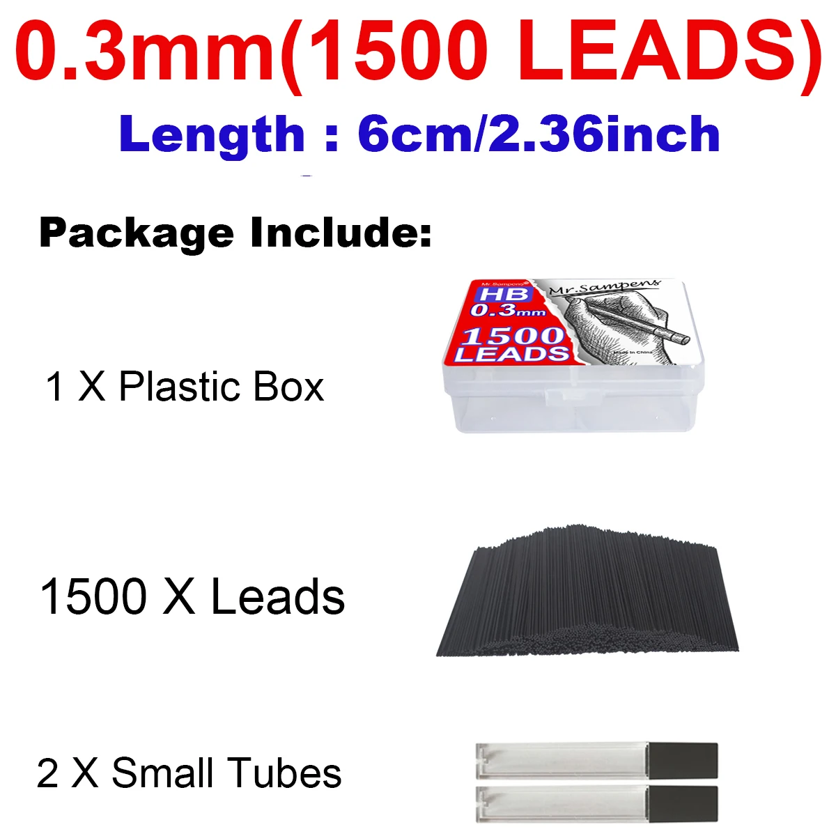 1500-Pack 0.3mm HB Automatic Pencil Leads Mechanical Pencil Black Lead Core 0.3 Mm for Office School Supplies
