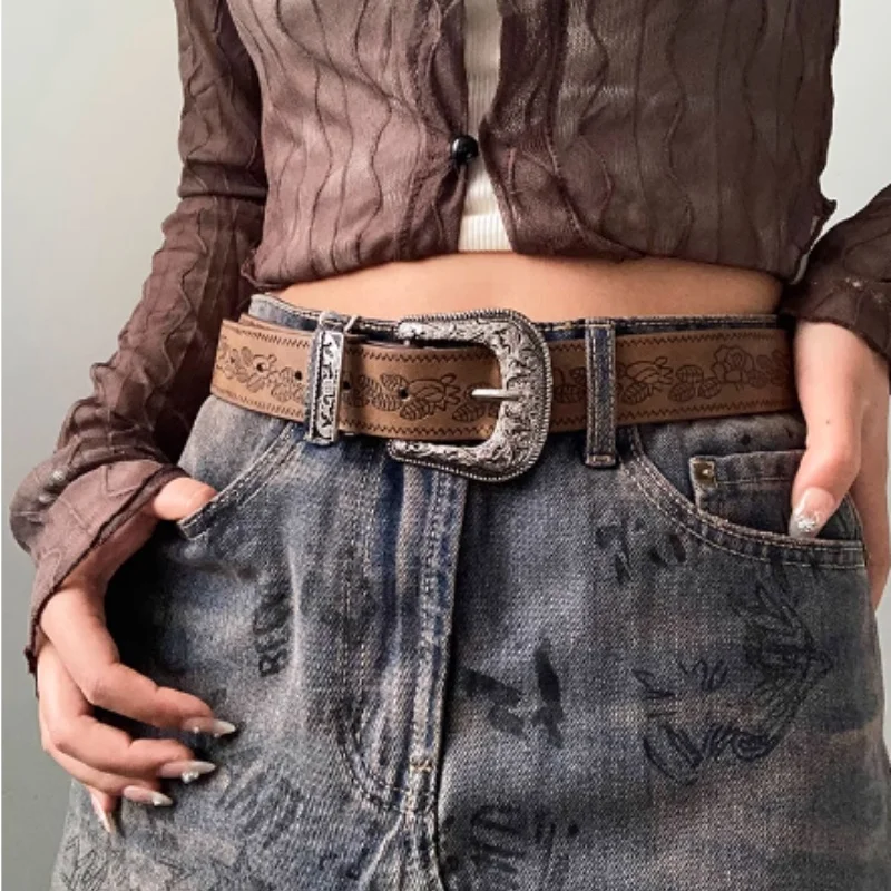 Ladies' Belt, Bohemian Style Women's Retro Belt, Small Leaf Design Versatile and Fashionable, Suitable for Daily Travel and Shop