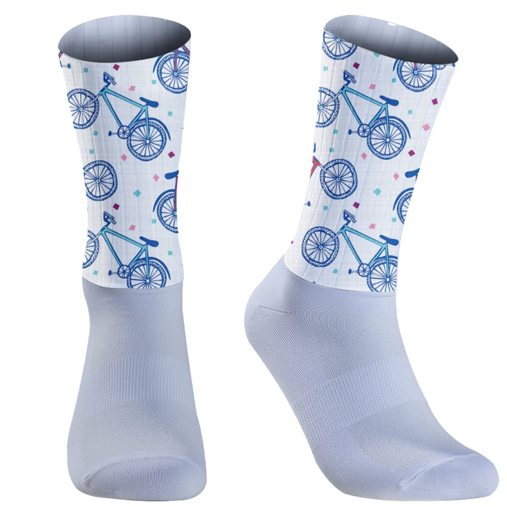 Respirável Non-Slip Silicone Socks, Aero Sports Bike Socks, verão, legal