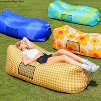 Outdoor Lazy Inflatable Sofa Air Mattress Single Lounge Chair Portable Camping Lunch Break Music Festival Camping Lazy Sofa