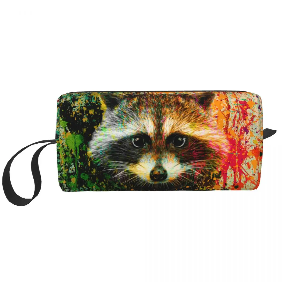 Custom Funny Raccoon Toiletry Bag Women Cosmetic Makeup Organizer Lady Beauty Storage Dopp Kit Box