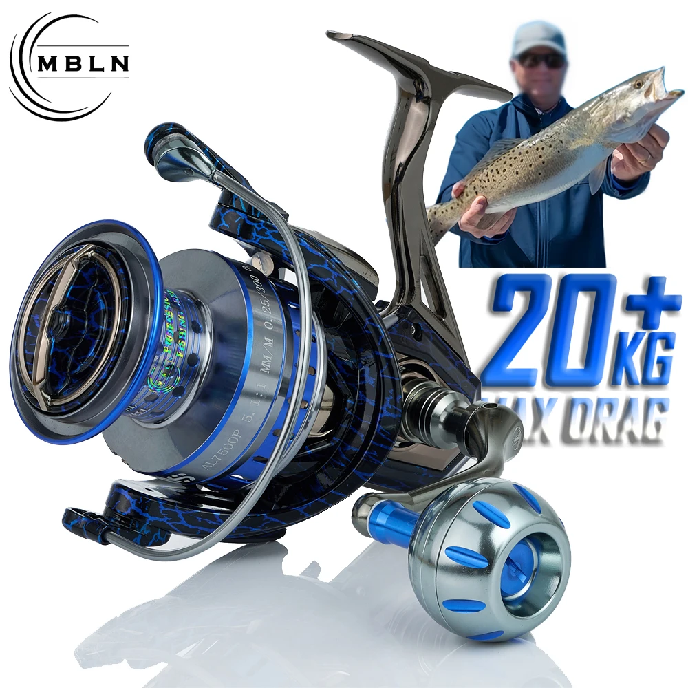 MBLN Brand,Spinning Fishing Reel, 90% Full Metal, Alloy Gear&Spool&Foot&Handle, 5+1 Steel Ball Bearing, Suit Saltwater