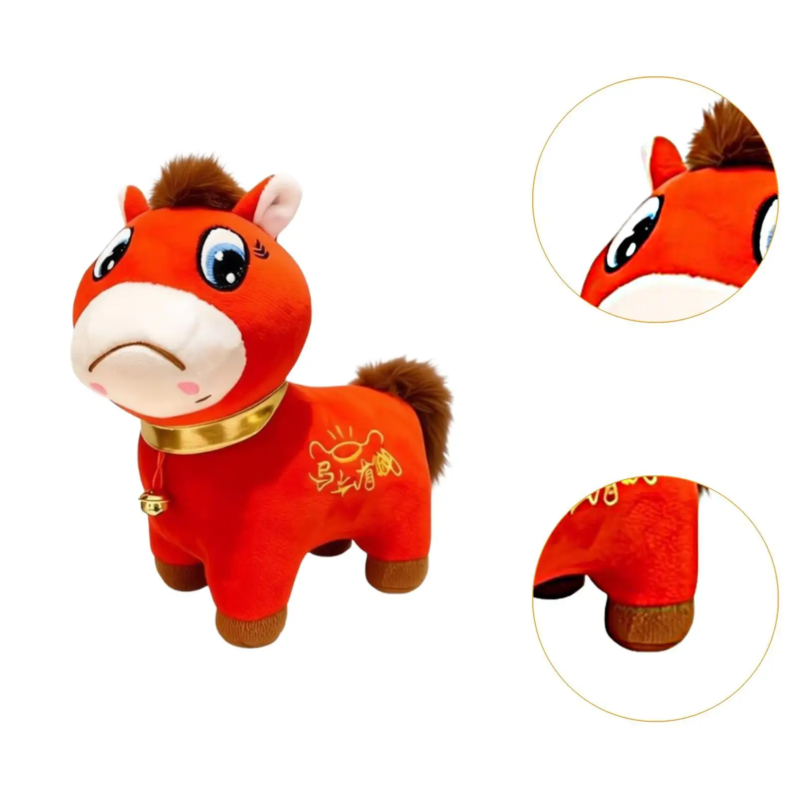 2026 Year of The Horse Plush Toy Decorative Cute Mascot Doll Spring Festival Gifts Zodiac Horse Plushies for Office Living Room