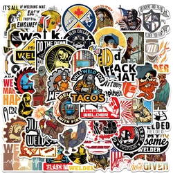 50pcs Welding Workers Stickers Funny DIY Graffiti Decals For Laptop Luggage Skateboard Scrapbook Phone Waterproof PVC Stickers