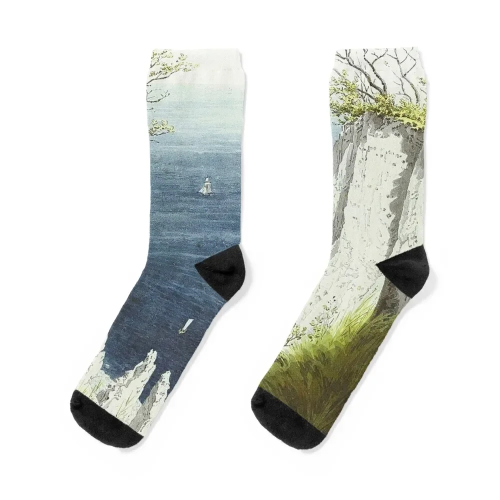 

Chalk Cliffs at Ruegen - Caspar David Friedrich Socks new in's happy set Socks Men's Women's