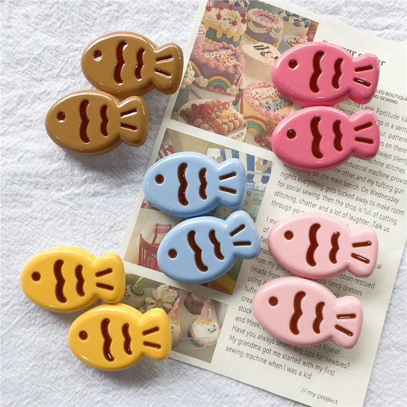 6/12Pcs accessori per capelli da donna Cute Candy Color Thick Fish Braised Hair Clip INS photography Duckbill Hairpin Sweet Girl Headwear