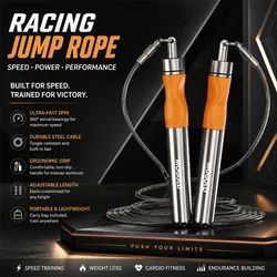 Fitness Jump Rope, anti-tangle racing rope, aluminum alloy handle, buckle design can switch 3.0-5.0 different weight rope