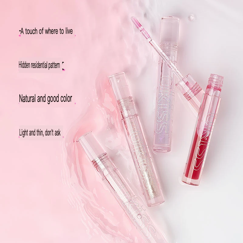 UKISS Lip Oil, rossetto trasparente con lucidalabbra, vetro simile all'acqua, balsamo per labbra a specchio lucido