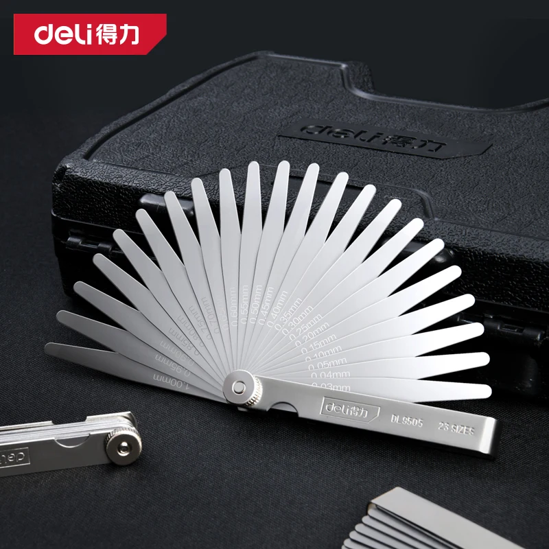 100mm Stainless Steel & 65Mn Feeler Gauge Set, Rust-Resistant Thickness Gauge 0.02-1.0mm, 23/32 Pcs Laser Etched for Engine Gap