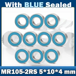 MR105RS Bearing ( 10 PCS ) 5*10*4 mm ABEC-7 Miniature MR105-2RS Ball Bearings RS MR105 2RS With Blue Sealed L-1050DDU