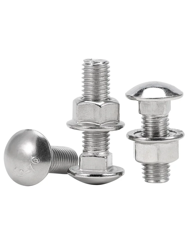 M4 M5 M6 M8 M10 M12 A2-70 304 Stainless Steel Truss Round Head Square Neck Carriage Screw Coach Bolt Flange Nut Set
