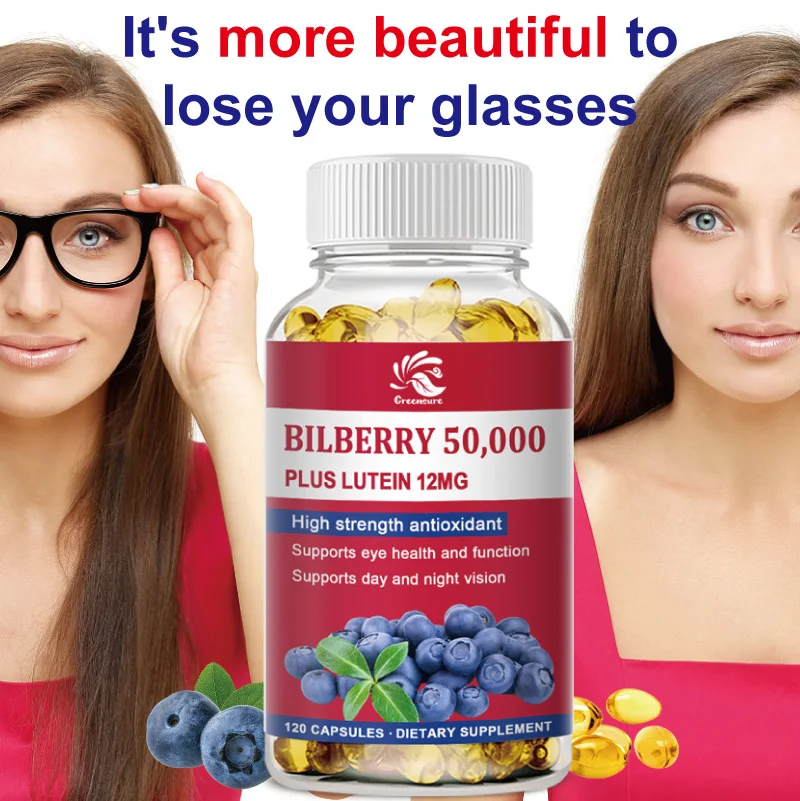 Greensure 60/120 Pcs Bilberry Lutein Extract Support Eye Health and Vision