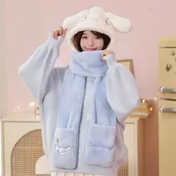 Sanrio Kids Scarfs Sethello Kitty Cinnamoroll Neck Warmer Sets for Children Baby Gloves Winter Caps for Children Scarves Scarfs