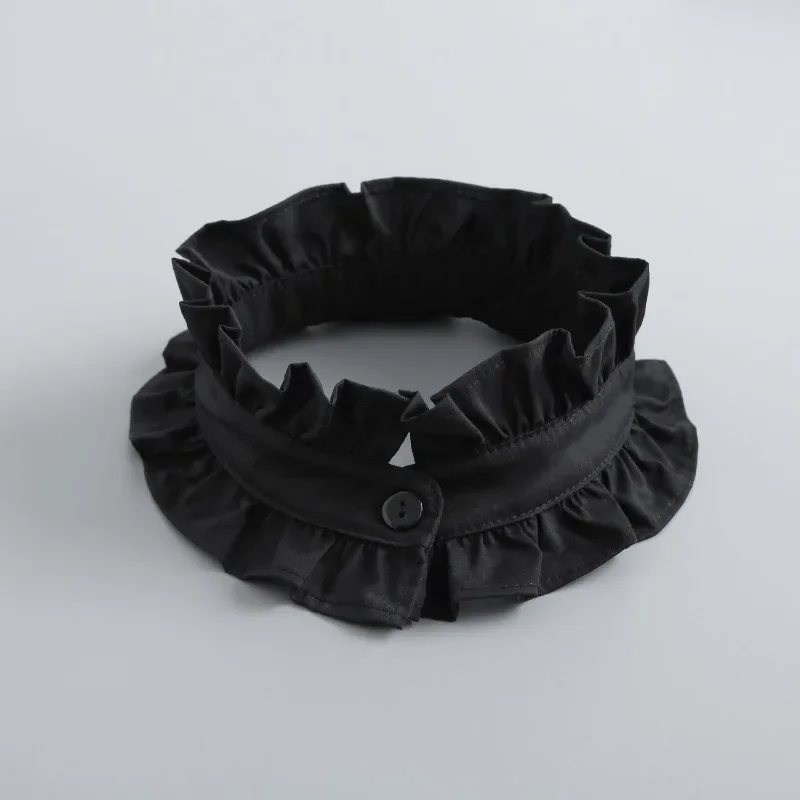 Женская плиссированная блузка с рюшами и съемным воротником, рубашка с воротником-стойкой, декоративное колье с рюшами на шее, аксессуар для одежды