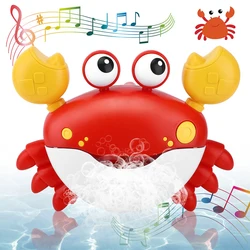 Baby Bath Toys Funny Crab Shaped Bubble with Music Automatic Maker Bathtub Soap Machine Parent Child Toy for Toddlers Kids Gifts