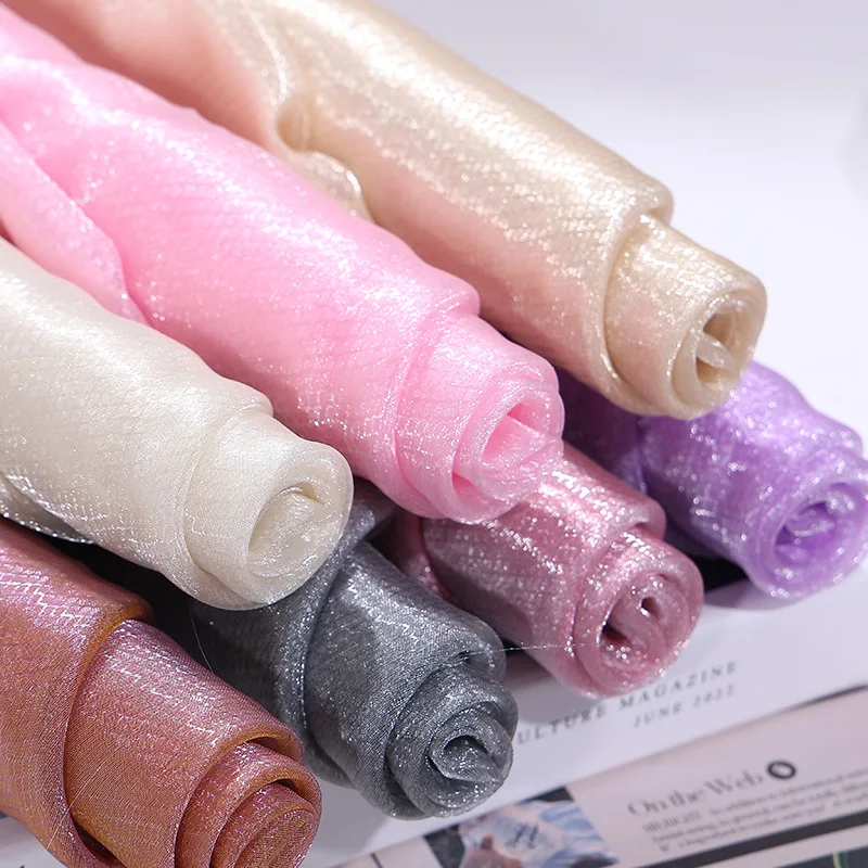 100*150cm Mercerisierter Farbverlauf-Organza-Stoff, Verschlüsseltes Fischschuppen-Garn, Dekorations-Hintergrund, Performance-Kostüm, Handgefertigter Stoff