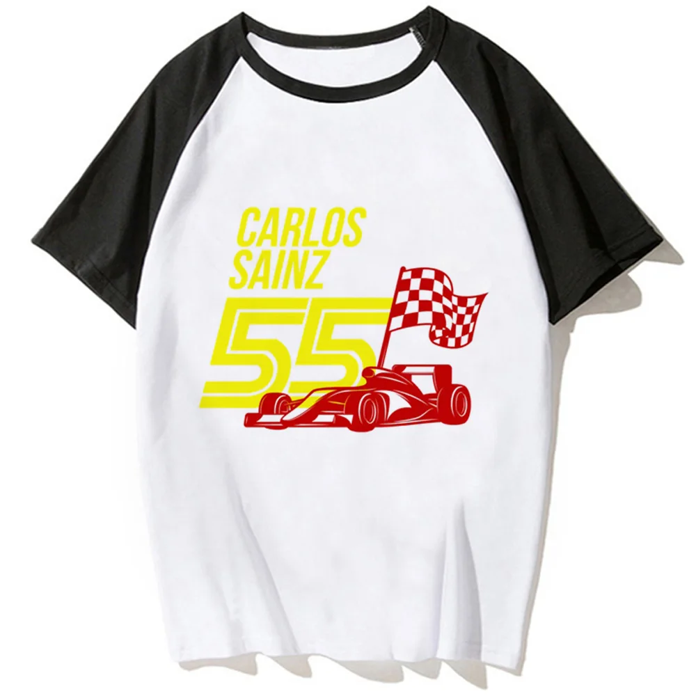 Carlos Sainz t shirt women comic Japanese Y2K t-shirts female harajuku streetwear y2k clothing