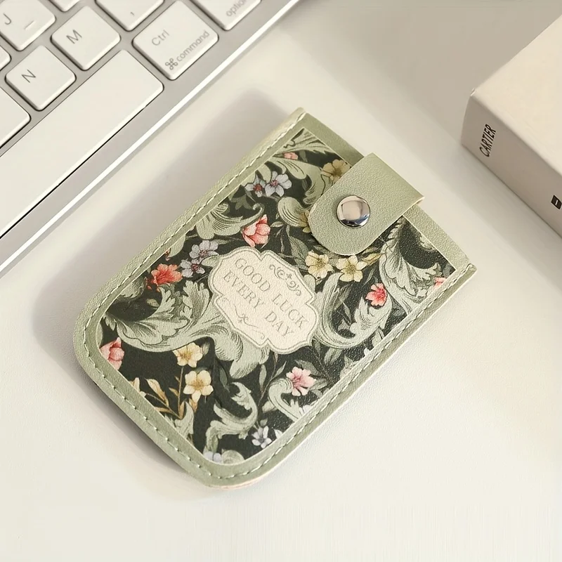 Women Retro Oil Painting Card Holder, Pull-Out Slim Mini Credit Card Case, Bus Pass Sleeve, Cute Cartoon Niche Design