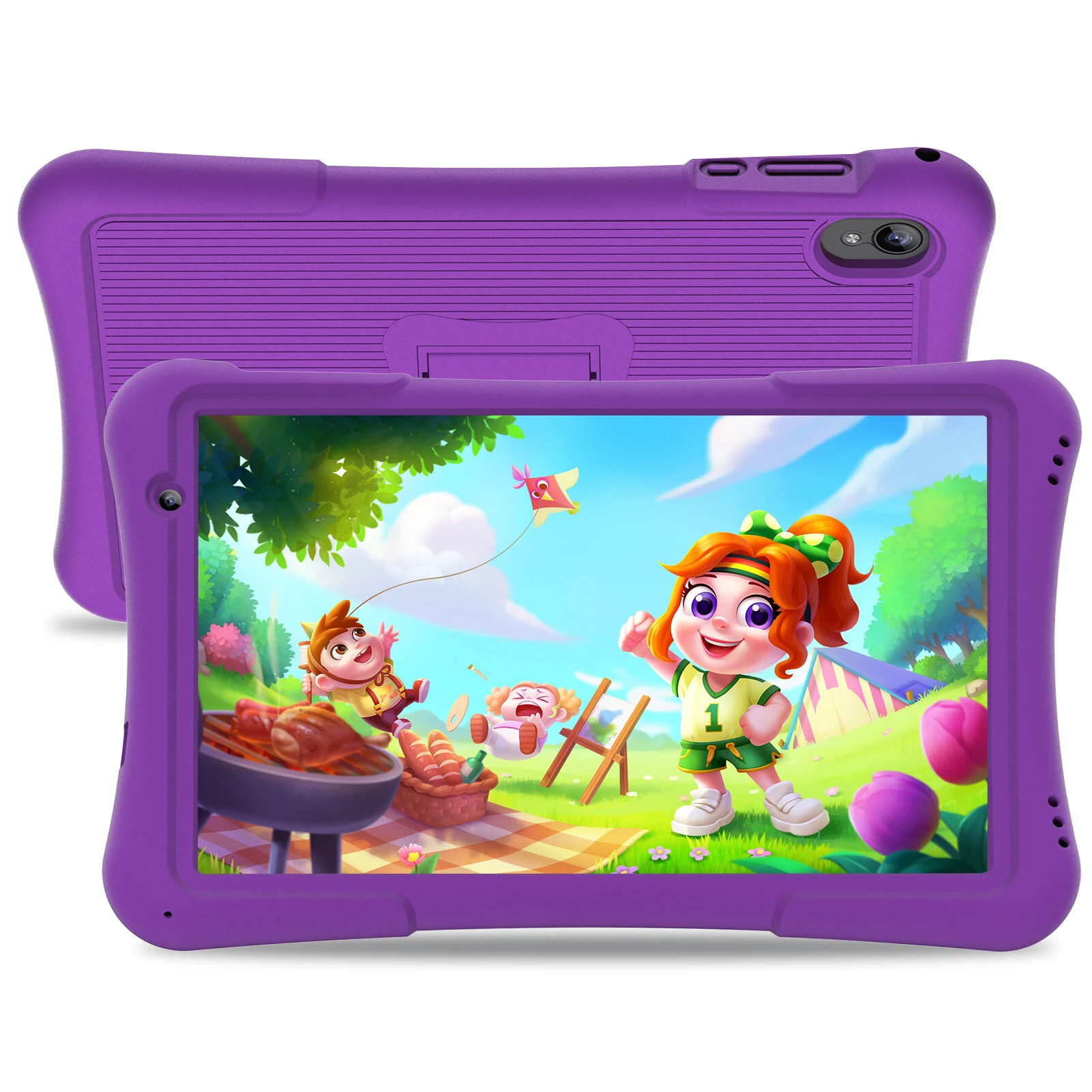 Tablette Android pour enfants PRITOM 10 pouces, 4 Go (2 + 2) + 32 Go, Quad Core, 6000 mAh, WiFi 6, double caméra, Bluetooth, tablette pour tout-petits
