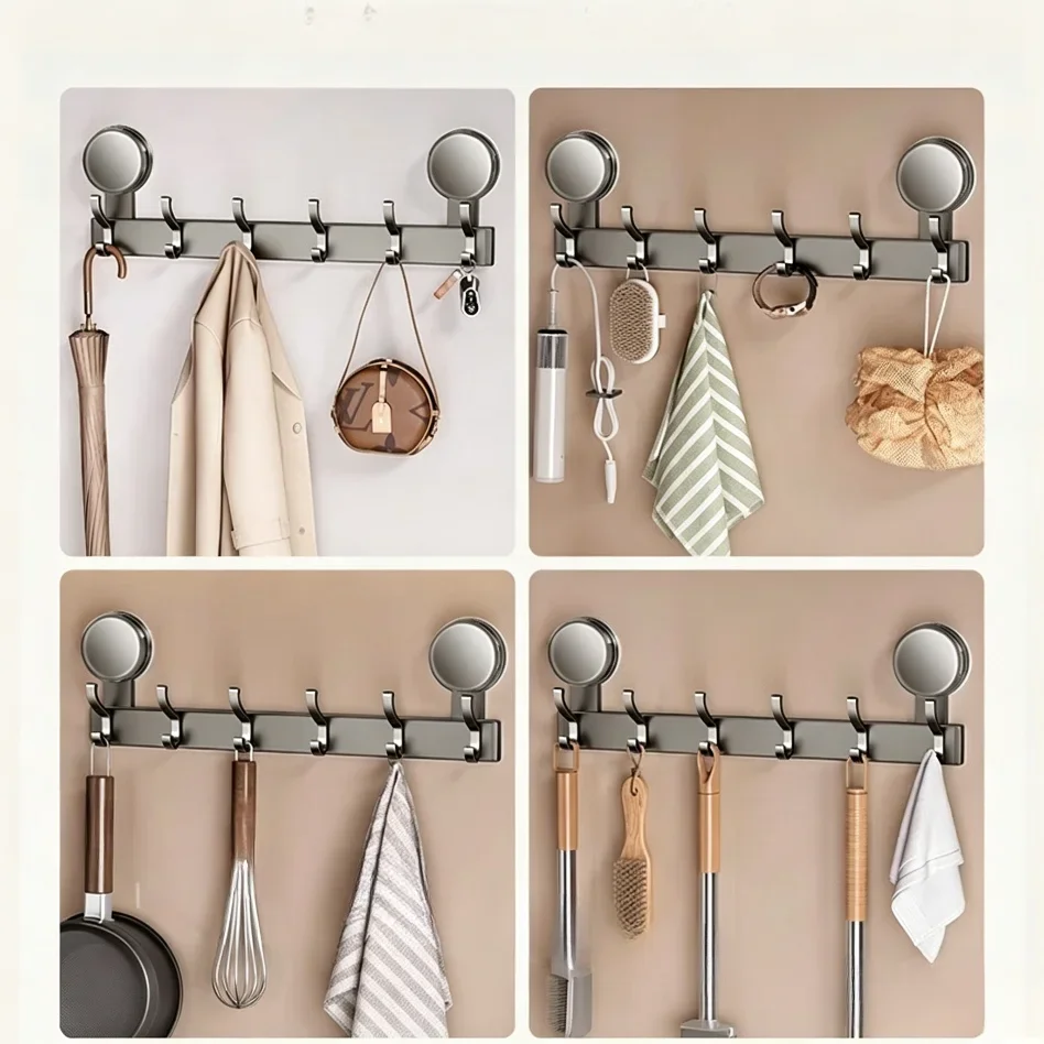 No Drill Removable Suction Hooks Multipurpose Household Wall Hanging Organizer