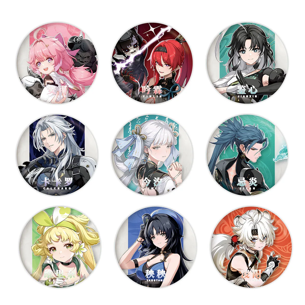 75mm Anime Games Wuthering Waves Cosplay Accessories Character Badge Halloween Party Cosplays Accessory Tinplate Badges