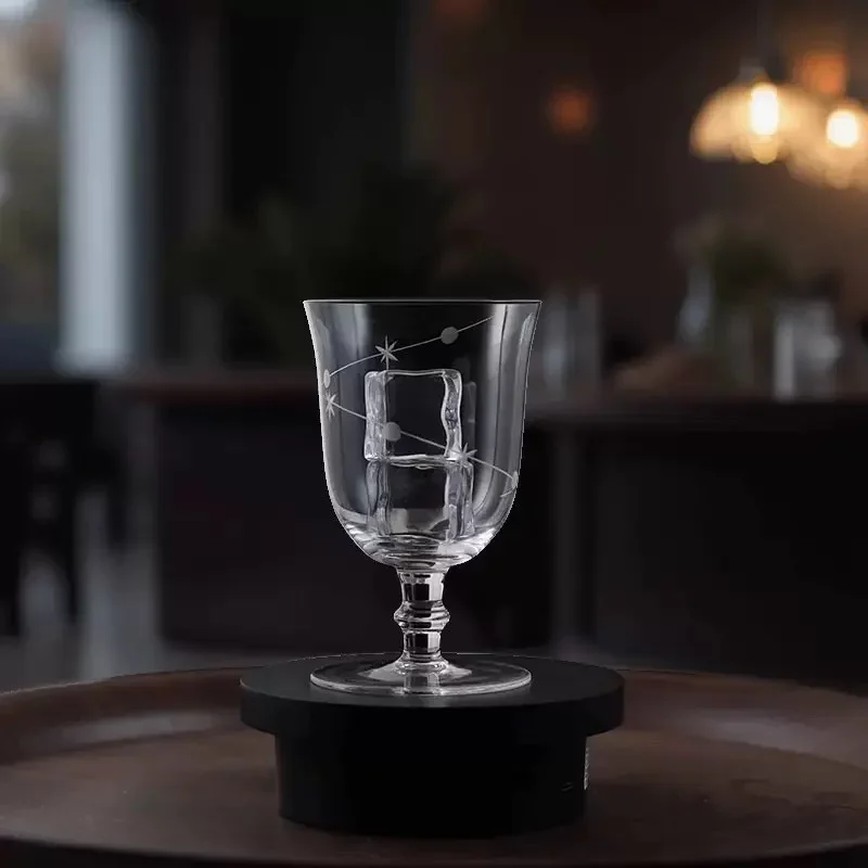 Hand-Carved Star Trail Cocktail Glass Ultra-Thin Barware Japanese Style Glass Cup  Trend Command Cup Mixed Drinks Cup
