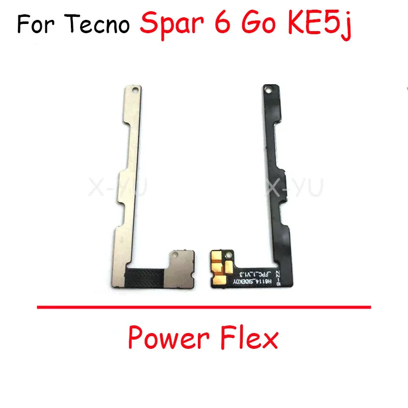 Для Tecno Spark 6 KE7 / Spark 6 Go KE5j переключатель питания ВКЛ./ВЫКЛ. Кабель регулировки громкости