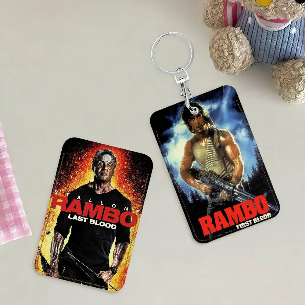 Retro Movie Rambo Card Holder Keychain Key Ring Door Lock Access Protective Case For Security Gift