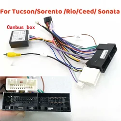 For Hyundai Tucson/Elantra/Sonata/IX45/SANTAFE/Cerato KIA Sorento/Rio/Ceed/Sportage/K3/KX7 Android Radio 16 Pin Wiring Canbus