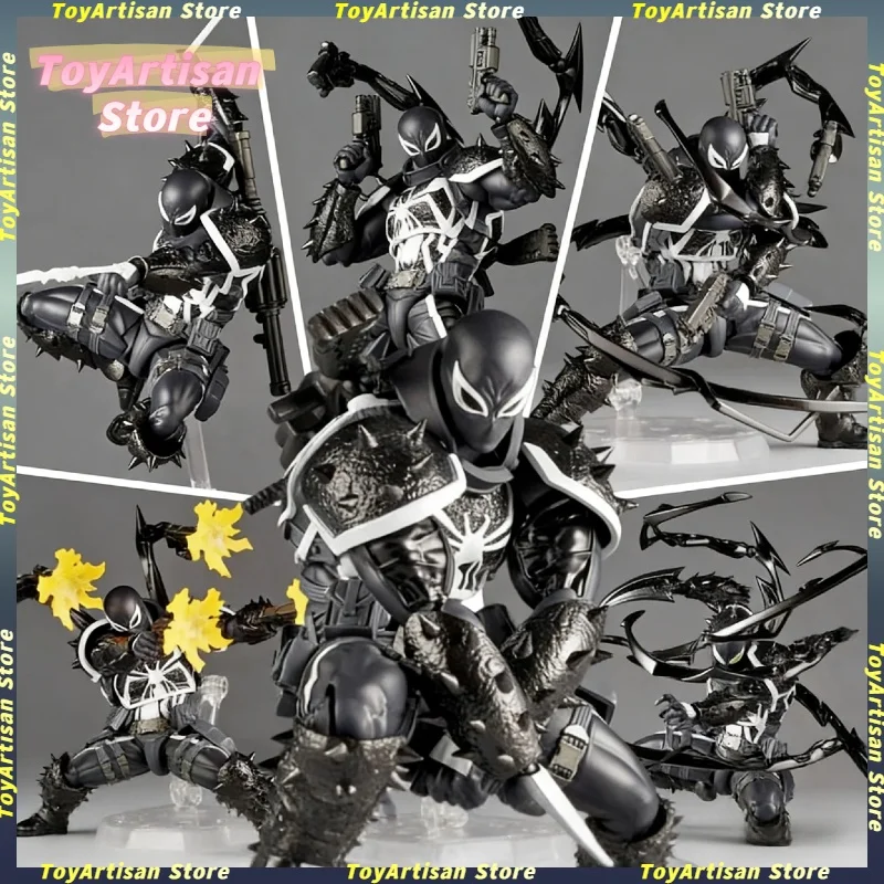 

16cm Black Symbiote Warrior Action Figure Collectible Model Toy with Multiple Accessories & Joints Movable Tentacles Removable